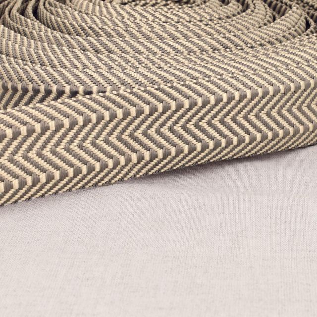 Sangle Double chevrons 38 mm  Gris moyen x1m