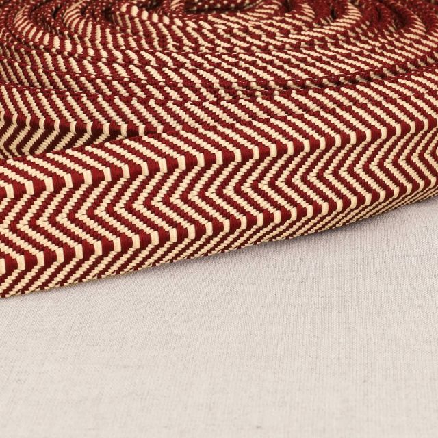 Sangle Double chevrons 38 mm  Bordeaux x1m
