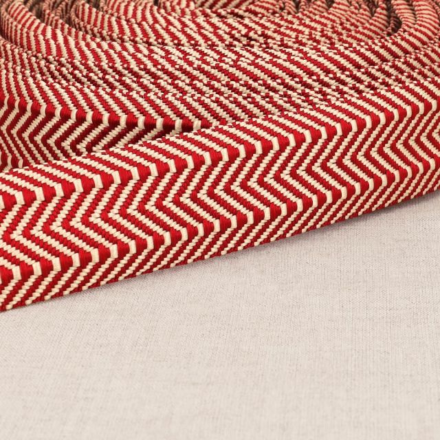 Sangle Double chevrons 38 mm  Rouge x1m