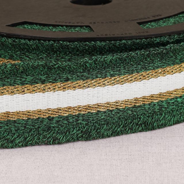 Sangle frangette Lurex 50 mm Vert x1m