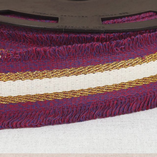 Sangle frangette Lurex 50 mm Violet x1m