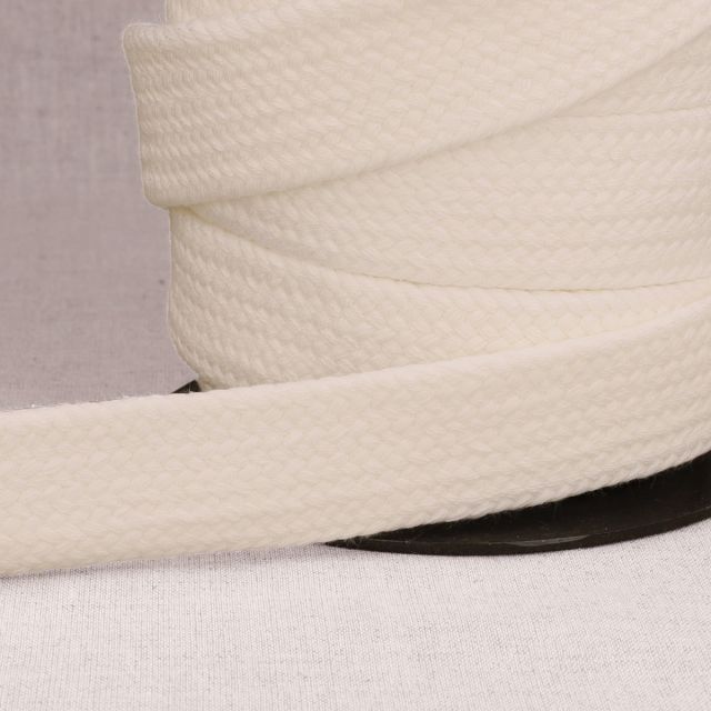 Sangle Coton tressée 30 mm Blanc x1m