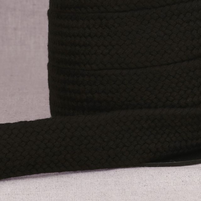 Sangle Coton tressée 30 mm Noir x1m