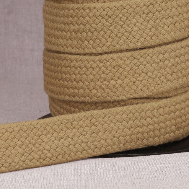 Sangle Coton tressée 30 mm Beige sable x1m