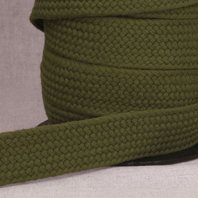 Sangle Coton tressée 30 mm Vert x1m