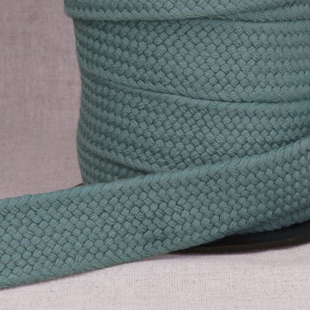 Sangle Coton tressée 30 mm Bleu ancien x1m