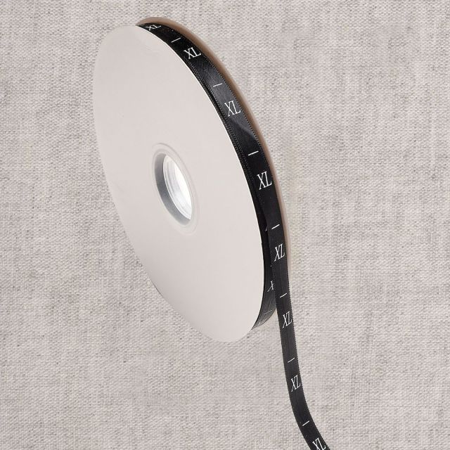 Ruban étiquettes 10 mm Taille XL sur fond Noir