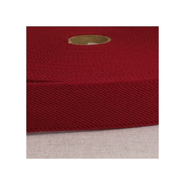 Elastique plat 33 mm Spécial ceinture Bordeaux x1m
