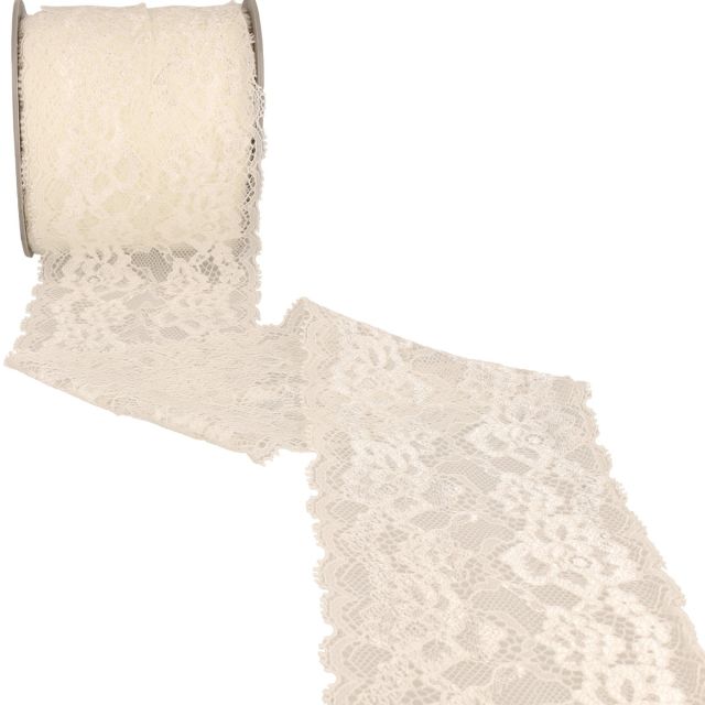Dentelle Rachel fleurs Ecru - 100 mm