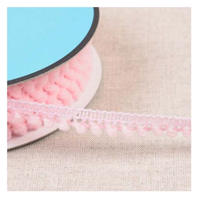 Galon petits pompons 10 mm Rose clair