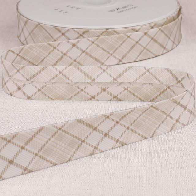Biais écossais 25 mm Beige x1m