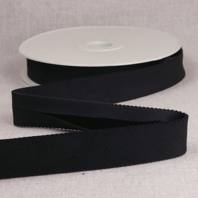 Biais Velours grosses côtes 25 mm Bleu marine x1m