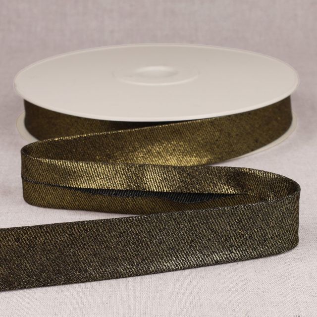 Biais Jean métallisé Noir et or x1m