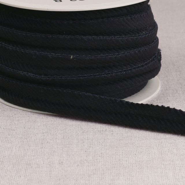 Passepoil Velours côtelé 15 mm Bleu marine x1m