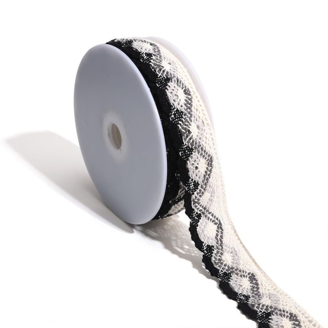 Dentelle ondulations 40 mm Noir x1m