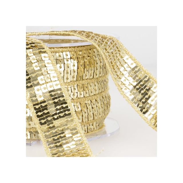 Galon Paillettes 10 mm Beige or x1m