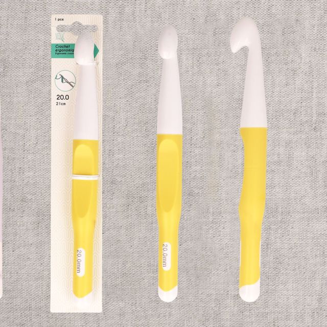 Crochet ergonomique taille 20 Jaune