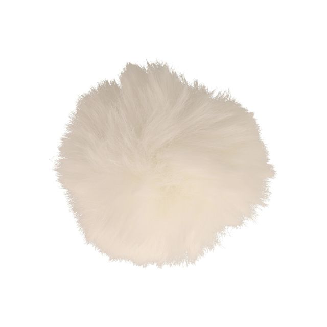 Pompon imitation fourrure 10 cm Ecru x1