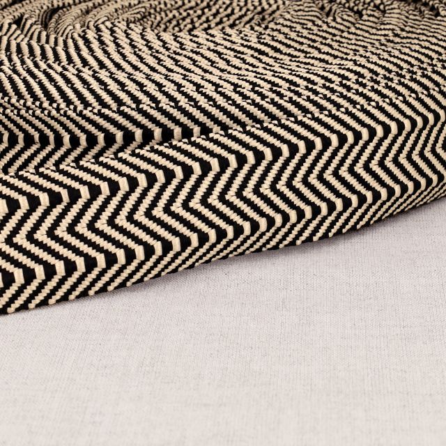 Sangle Double chevrons 38 mm  Noir x1m