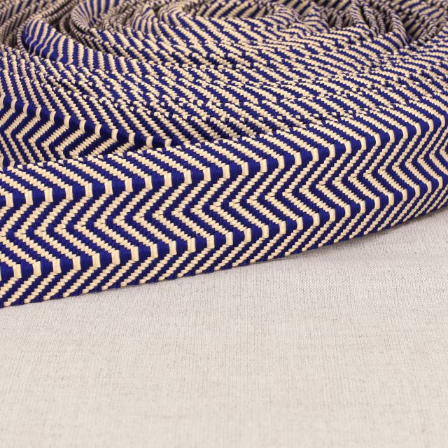 Sangle Double chevrons 38 mm  Bleu marine x1m