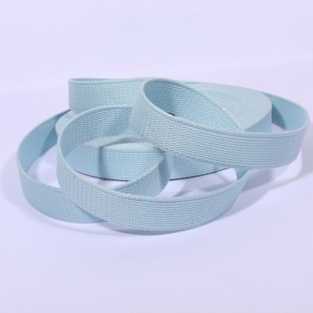 Sangle Coton 30 mm Lurex uni Bleu ciel x1m