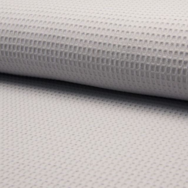 Coupon Tissu Nid d'abeille Gris clair x10cm - Coupon de 50 cm