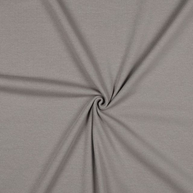 Tissu Jersey Coton côtelé uni Taupe