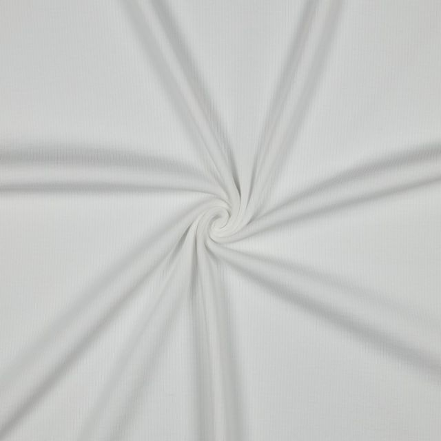Tissu Jersey Coton côtelé uni Blanc