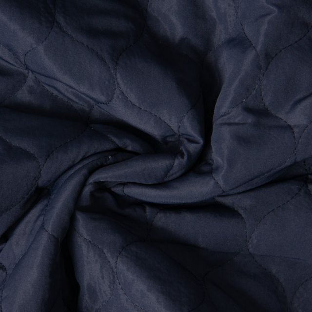 Tissu Doudoune matelassé Garance sur fond Bleu marine
