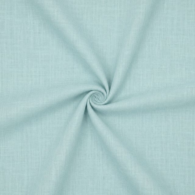 Coupon Tissu Lin Coton lavé uni Bleu céladon - Coupon de 40 cm