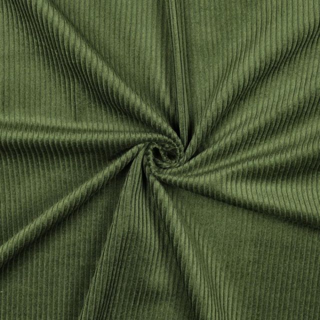 Tissu Velours Grosses côtes Vert sapin