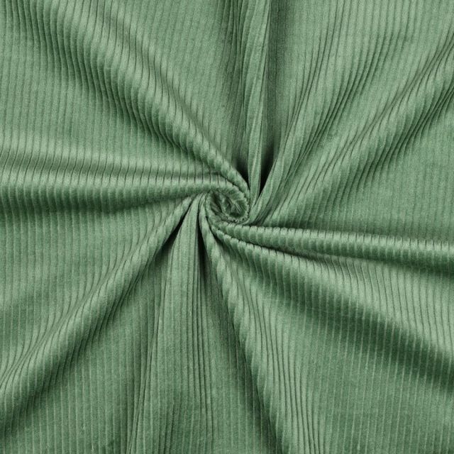Tissu Velours Grosses côtes Vert amande