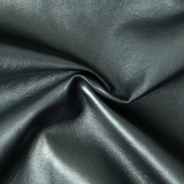 Tissu Simili cuir d'habillement métallisé souple uni Vert