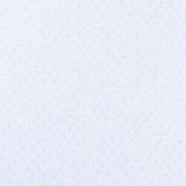 Tissu Jersey Coton ajouré uni Bleu ciel chiné - Par 10 cm