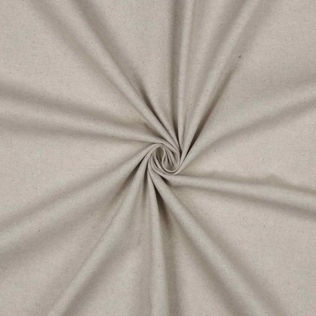 Tissu Toile Coton Canvas aspect Lin Ecru chiné
