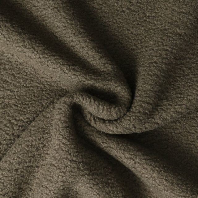 Tissu Fausse fourrure Bouclette Tara uni Vert kaki