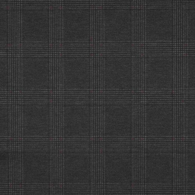 Tissu Jersey Milano motif Prince de Galles sur fond Gris