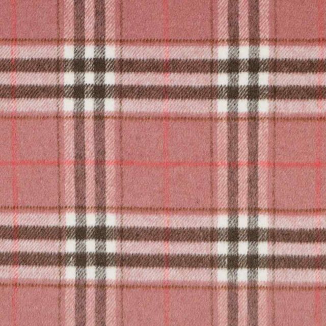 Tissu Tartan Ecossais Highlands touché laine lourd Rose blush