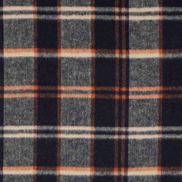 Tissu Tartan Ecossais Loch Ness touché laine léger Noir