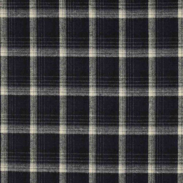 Tissu Tartan Ecossais Skye touché laine léger Noir