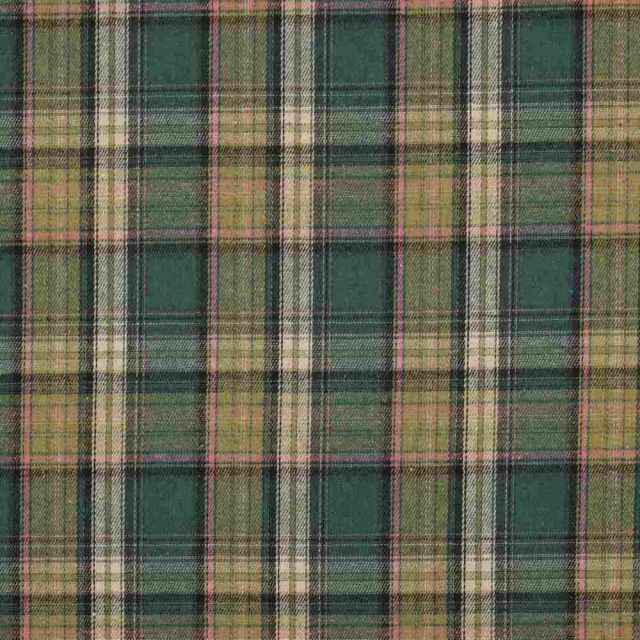 Tissus Tartan Ecossais Macleod touché laine léger Vert gazon
