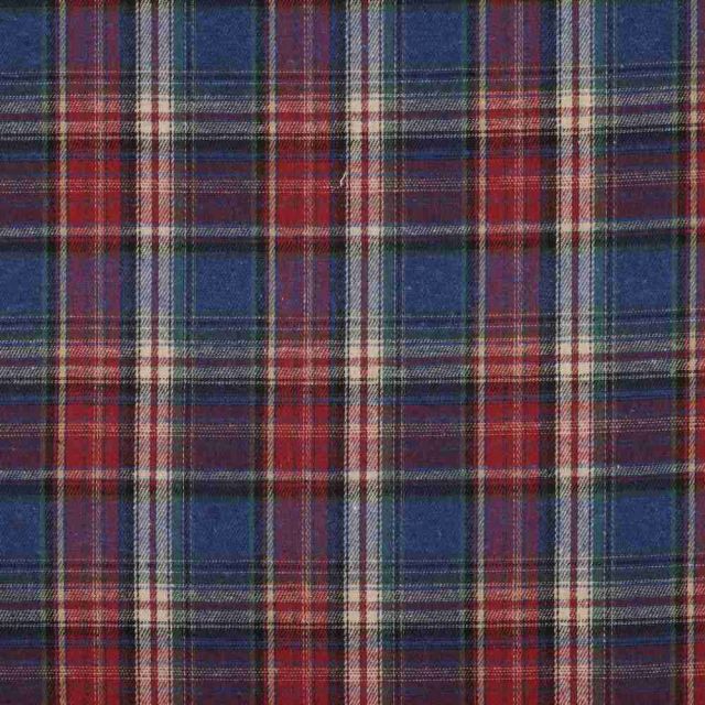 Tissus Tartan Ecossais Macleod touché laine léger Bleu marine