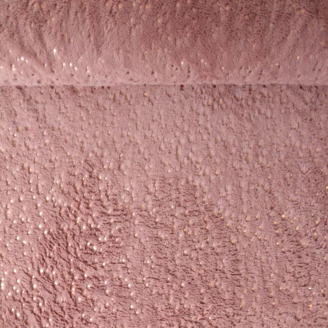 Tissu Fausse fourrure Sherpa Hermione uni Vieux rose