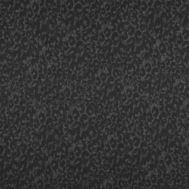 Tissu Jersey Milano Donatella léopard sur fond Gris anthracite profond