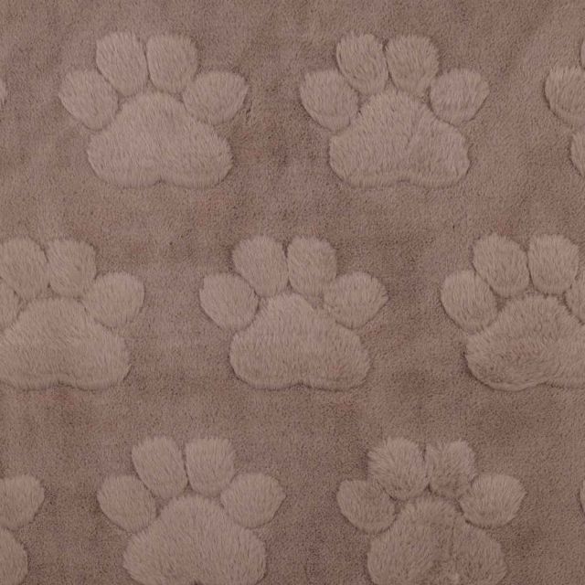 Tissu Fausse fourrure Misha patoune uni Taupe