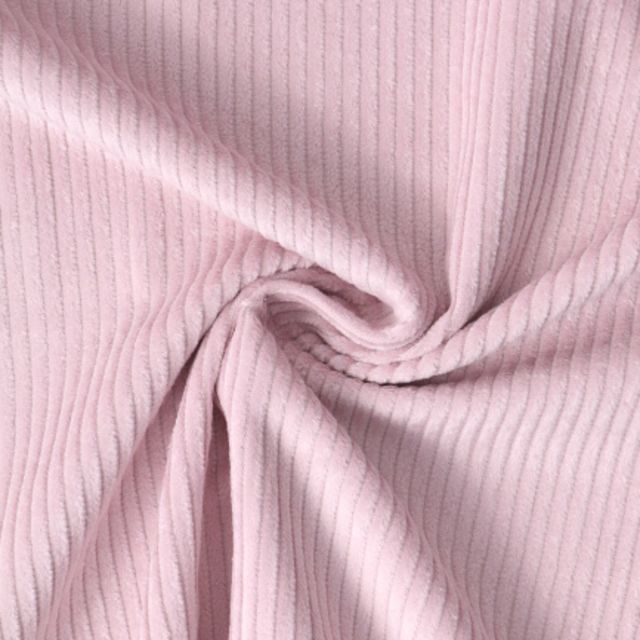 Coupon Tissu Velours Grosses côtes Mauve pâle - Coupon de 40 cm