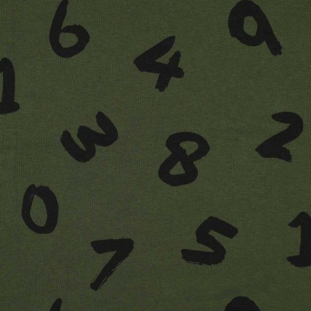 Tissu Sweat envers molletonné Enzo sur fond Vert kaki foncé