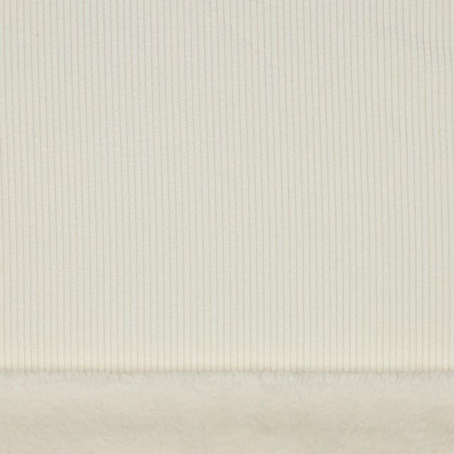 Tissu Velours Côtelé envers Doudou Cosy uni Blanc
