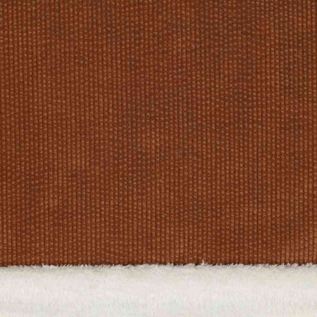 Tissu Velours Côtelé envers Doudou Cosy uni Brun