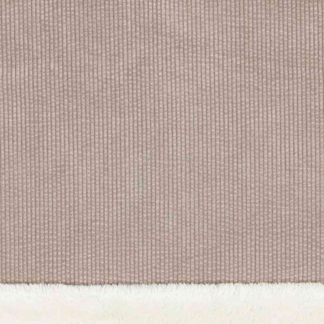 Tissu Velours Côtelé envers Doudou Cosy uni Taupe
